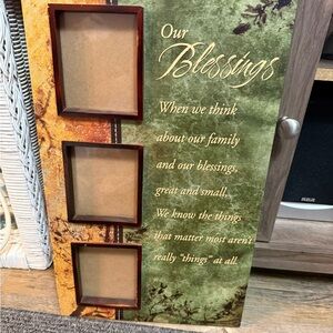 Decorative Blessings Photo Frame in Green and Brown